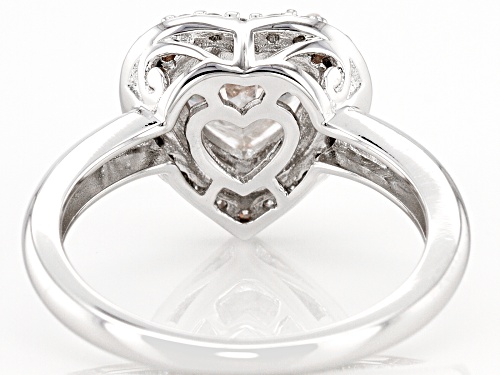 Pre-Owned MOISSANITE FIRE(R) 2.04CTW DEW HEART SHAPE & ROUND PLATINEIVE(R) & 14K ROSE GOLD OVER SILV - Size 9