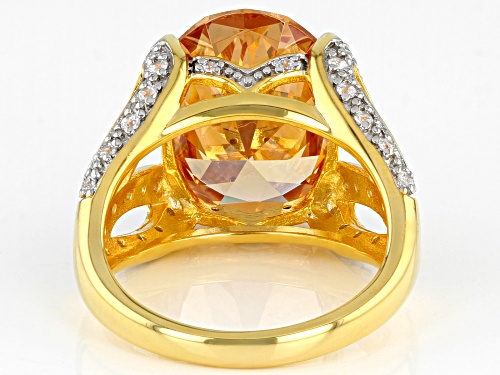 Pre-Owned Bella Luce ® 16.45ctw Champagne And White Diamond Simulants Eterno™ Yellow Ring (9.56ctw D - Size 5
