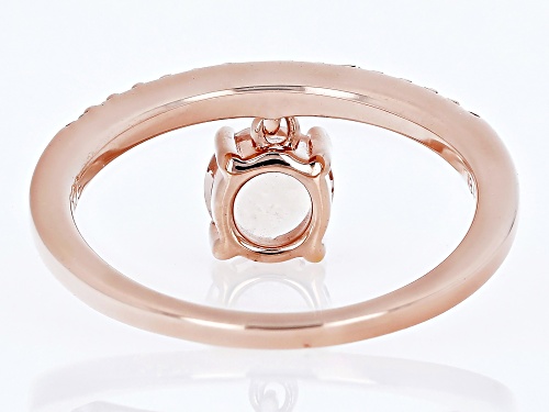 Pre-Owned 0.68ct Round Morganite And 0.19ctw Round White Zircon 18k Rose Gold Over Sterling Silver C - Size 7