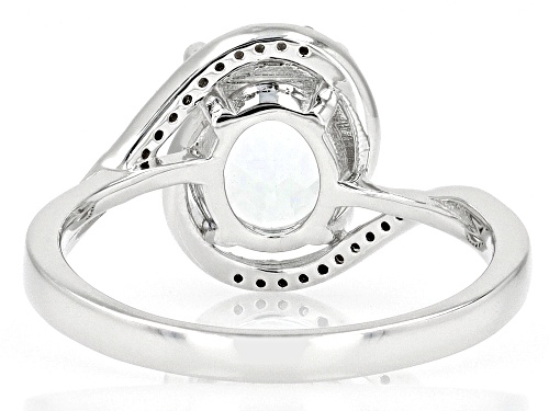 Pre-Owned 1.90ct Oval Aquamarine With 0.08ctw White Diamond Accent Rhodium Over Sterling Silver Ring - Size 9