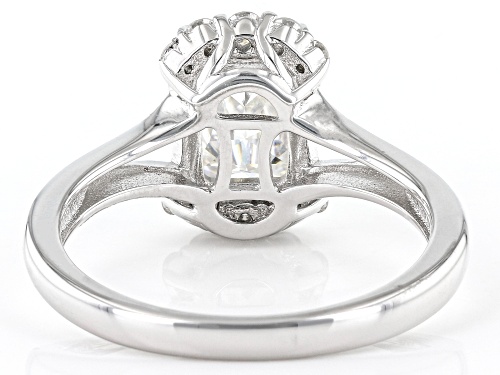 Pre-Owned MOISSANITE FIRE(R) 2.06CTW DEW OCTAGONAL RADIANT CUT & ROUND PLATINEVE(R) RING - Size 7