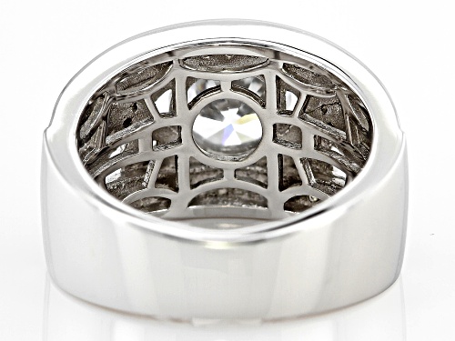 Pre-Owned Bella Luce® 3.11ctw White Diamond Simulant Platinum Over Sterling Silver Ring(1.88ctw DEW) - Size 5