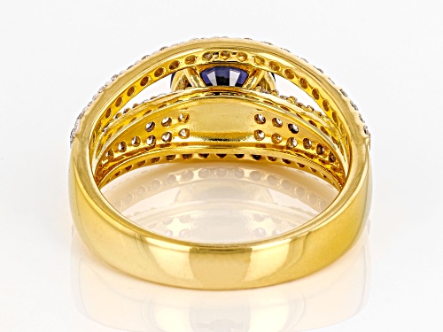Pre-Owned Bella Luce® Esotica™ 4.01ctw Tanzanite And White Diamond Simulants Eterno™ Yellow Ring - Size 8