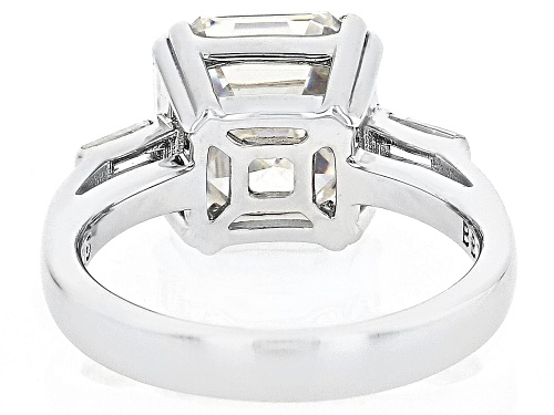 Pre-Owned 6.25CT ASSCHER CUT STRONTIUM TITANATE & WHITE ZIRCON RHODIUM OVER STERLING SILVER - Size 6