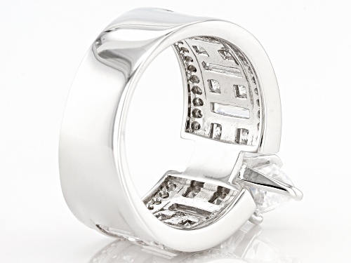 Pre-Owned Bella Luce® 4.08ctw White Diamond Simulant Rhodium Over Sterling Silver Ring (2.47ctw DEW) - Size 10