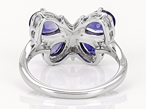 Pre-Owned 1.62ctw Iolite Rhodium Over Sterling Silver Butterfly Ring - Size 7