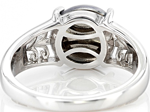 Pre-Owned 10mm Round Aurora Moonstone Rhodium Over Sterling Silver Ring - Size 6