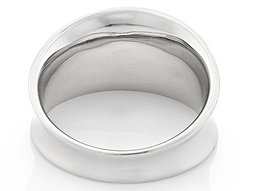 Pre-Owned Rhodium Over Sterling Silver Graduated Concave Band Ring - Size 7