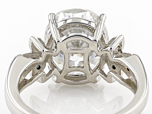 Pre-Owned MOISSANITE FIRE(R) 5.80CT DEW OVAL AND ROUND BLUE DIAMOND PLATINEVE(R) RING - Size 11