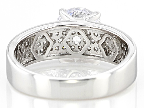 Pre-Owned Bella Luce® 4.22ctw White Diamond Simulant Rhodium Over Sterling Silver Ring (2.55ctw DEW) - Size 10