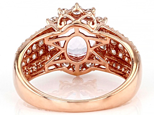 Pre-Owned 2.00ct Kunzite And 0.81ctw White Diamond 14K Rose Gold Ring - Size 9.5