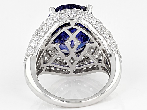 Pre-Owned Charles Winston for Bella Luce® 16.77ctw Tanzanite And Diamond Simulants Rhodium Over Silv - Size 5