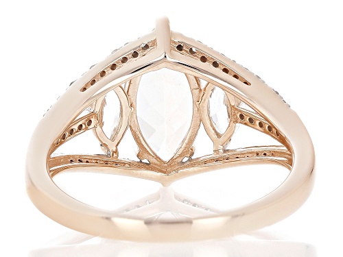 Pre-Owned 1.27ct Cor-De-Rosa Morganite™ With 0.63ctw White Zircon And 0.15ctw White Diamond 10k Rose - Size 6
