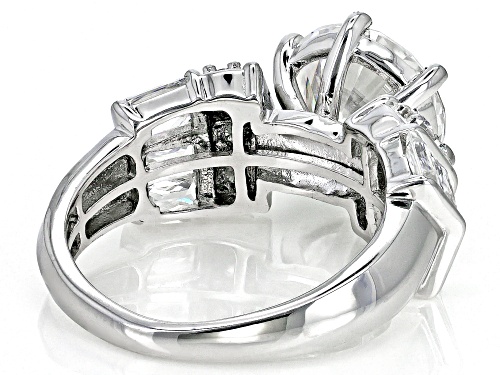 Pre-Owned MOISSANITE FIRE(R) 4.64CTW DEW ROUND & BAGUETTE PLATINEVE(R) RING - Size 10