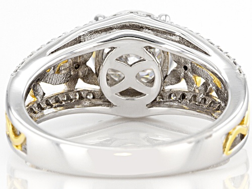 Pre-Owned MOISSANITE FIRE(R) 2.63CTW DEW INFERNO CUT(TM) & PLATINEVE(R) & 14K YELLOW GOLD OVER SILVE - Size 9