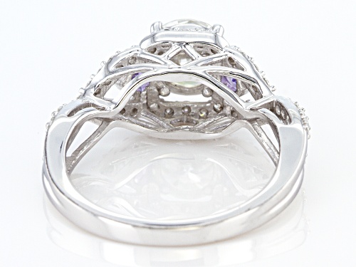 Pre-Owned MOISSANITE FIRE(R) 1.60CTW DEW AND TANZANITE PLATINEVE(R) RING - Size 10