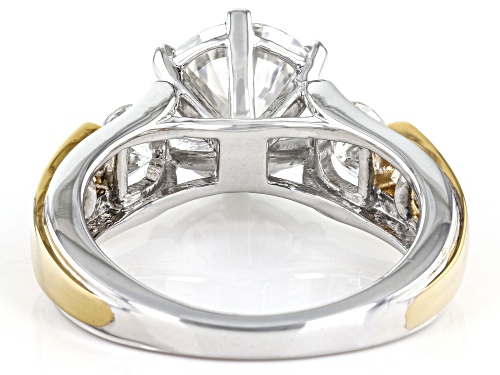 Pre-Owned MOISSANITE FIRE(R) 3.78CTW DEW  ROUND PLATINEVE(TM) & 14K YELLOW GOLD OVER SILVER RING - Size 9