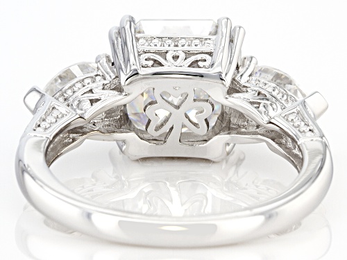 Pre-Owned MOISSANITE FIRE(R) 4.78CTW DEW ASSCHER CUT & PEAR SHAPE PLATINEVE(R) RING - Size 5