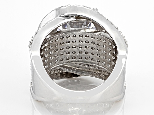 Pre-Owned Bella Luce® 14.30ctw White Diamond Simulant Rhodium Over Sterling Silver Ring (8.66ctw DEW - Size 6