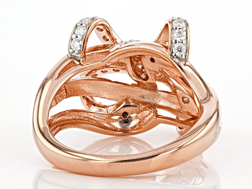 Pre-Owned MOISSANITE FIRE(R) .78CTW DEW ROUND 14K ROSE GOLD OVER SILVER RING - Size 7