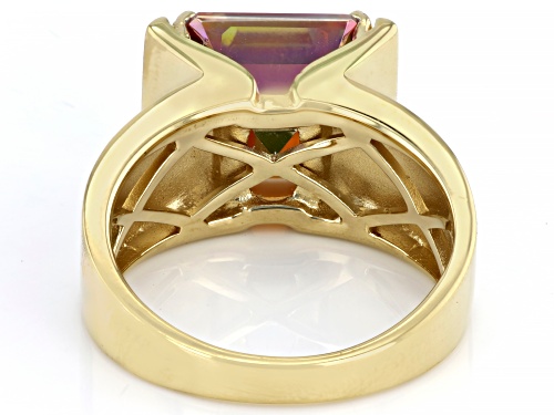 Pre-Owned 6.38ct Square Octagonal Northern Lights™ Quartz 18k Yellow Gold Over Sterling Silver Men's - Size 13