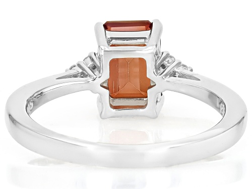 Pre-Owned 1.28ct Rectangular Octagonal Red Labradorite With .05ctw White Zircon Rhodium Over Silver - Size 7