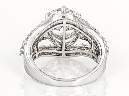 Pre-Owned Bella Luce® 8.90ctw White Diamond Simulant Platinum Over Sterling Silver Ring(5.39ctw DEW) - Size 6