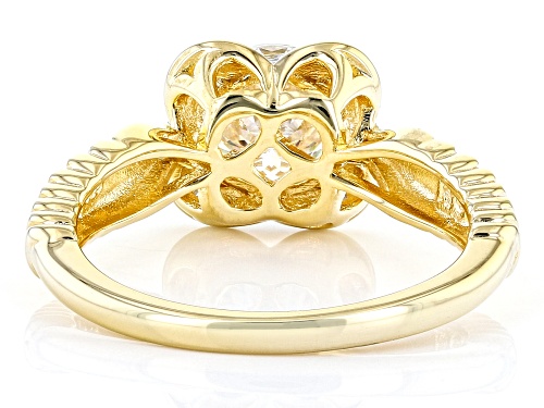 Pre-Owned MOISSANITE FIRE(R) 1.43CTW DEW PORTUGUESE CUT & ROUND 14K YELLOW GOLD OVER SILVER RING - Size 11