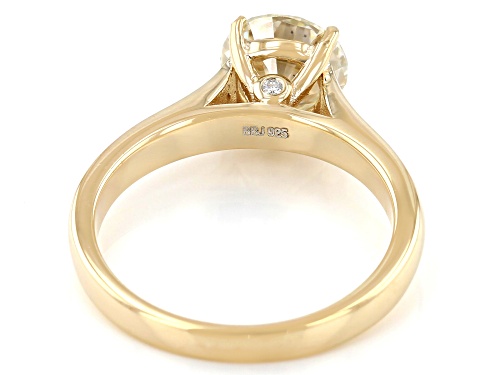 Pre-Owned MOISSANITE FIRE(R) & CANDLELIGHT MOISSANITE 1.92CTW DEW ROUND 14K YELLOW GOLD OVER SILVER - Size 9