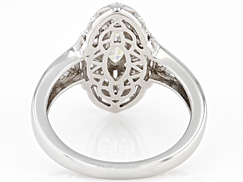 Pre-Owned .80ct Marquise Strontium Titanate Rhodium Over Silver Ring - Size 6