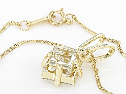 Pre-Owned MOISSANITE FIRE(R) 3.20CT DEW PRINCESS CUT 14K YELLOW GOLD SOLITAIRE PENDANT & SINGAPORE C