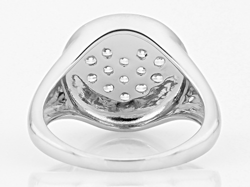Pre-Owned .60ctw Round White Zircon Rhodium Over Sterling Silver Heart Ring - Size 8