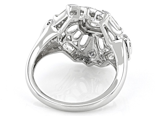Pre-Owned MOISSANITE FIRE® 1.36CTW DEW ROUND BRILLIANT & BAGUETTE PLATINEVE® RING - Size 9