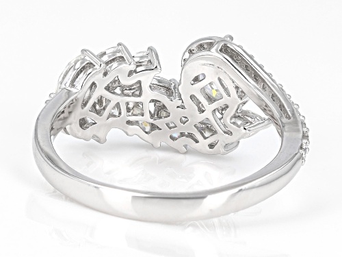 Pre-Owned MOISSANITE FIRE® 1.63CTW DEW ROUND  BRILLIANT AND MARQUISE CUT PLATINEVE® RING - Size 6