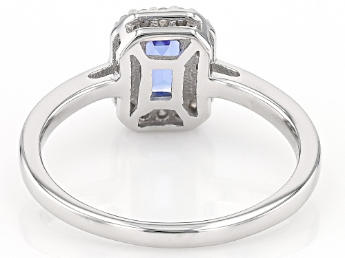 Pre-Owned 0.54ct Tanzanite with White Diamond Accent Rhodium Over Sterling Silver Ring - Size 10