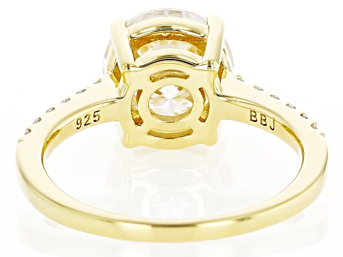 Pre-Owned MOISSANITE FIRE(R) 3.32CTW DEW ROUND INFERNO CUT(TM) 14k YELLOW GOLD OVER SILVER RING - Size 9