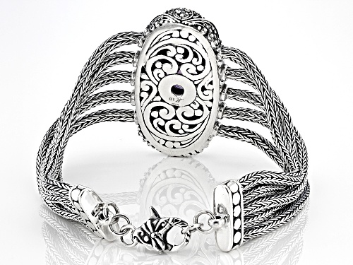 Pre-Owned Artisan Collection of Bali™ 2.55ct Amethyst Sterling Silver Multi-Strand Bracelet - Size 7.5