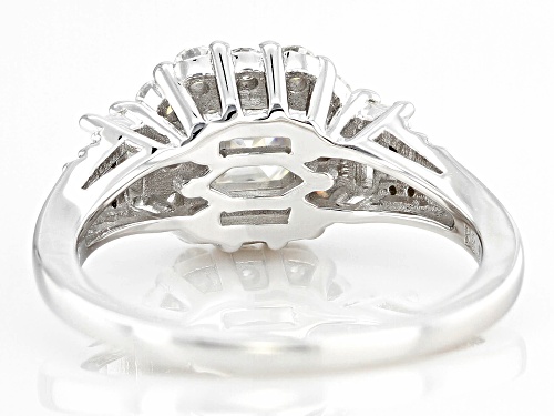 Pre-Owned MOISSANITE FIRE® 1.57CTW DEW ASSCHER CUT & BAGUETTE & ROUND PLATINEVE® RING - Size 6