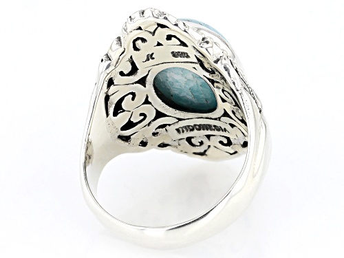 Pre-Owned Artisan Collection of Bali™ 14x10mm Amazonite Sterling Silver Ring - Size 12
