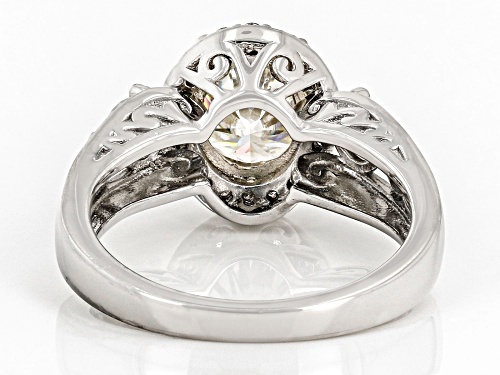 Pre-Owned MOISSANITE FIRE(R) 2.76CTW DEW OVAL& ROUND PLATINEVE(R) RING - Size 6