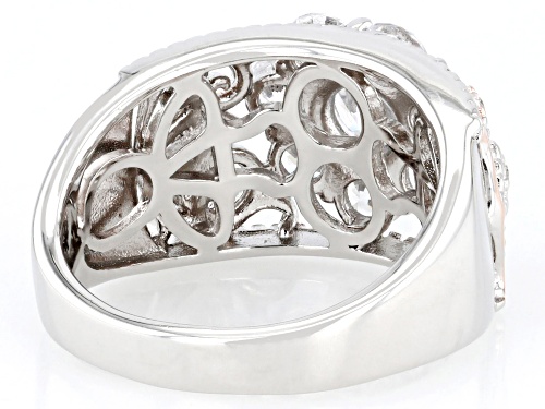 Pre-Owned Bella Luce® 3.19ctw White Diamond Simulant Rhodium And 14k Rose Gold Over Silver Ring(1.93 - Size 6