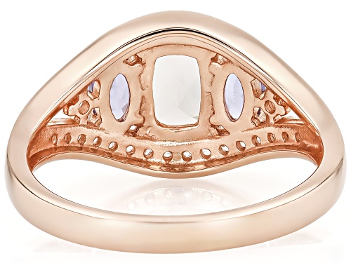 Pre-Owned 0.66ct Morganite, 0.37ctw Tanzanite, 0.57ctw White Zircon 18k Rose Gold Over Sterling Silv - Size 7