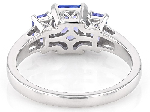 Pre-Owned 1.35ctw Blue Tanzanite Rhodium Over Sterling Silver Ring - Size 6