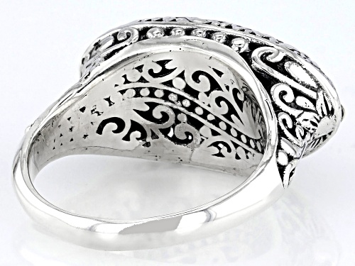 Pre-Owned Artisan Collection of Bali™ Sterling Silver & 18K Gold Accents Filigree & Floral Ring - Size 10