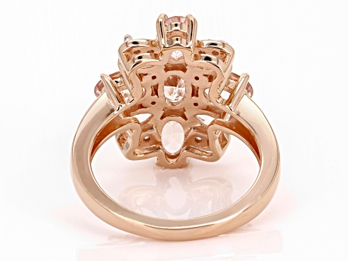 Pre-Owned 2.00ctw Morganite With 0.09ctw White Zircon 18k Rose Gold Over Sterling Silver - Size 8