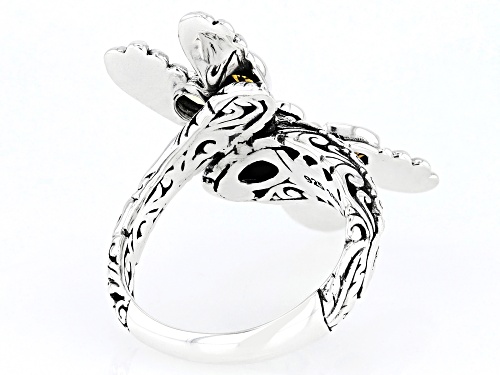 Pre-Owned Artisan Collection of Bali™ 1.19ctw Multi-Stone Sterling Silver With 18K Gold Accents Drag - Size 10