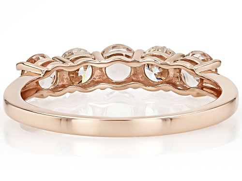 Pre-Owned 0.56ctw Cor-De-Rosa Morganite™ With 0.68ctw Strontium Titanate 10k Rose Gold Ring - Size 6