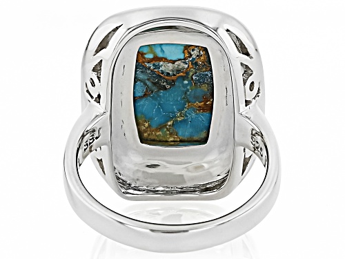 Pre-Owned 15x10mm Cushion Cabochon Mohave Kingman Turquoise Sterling Silver Ring - Size 6