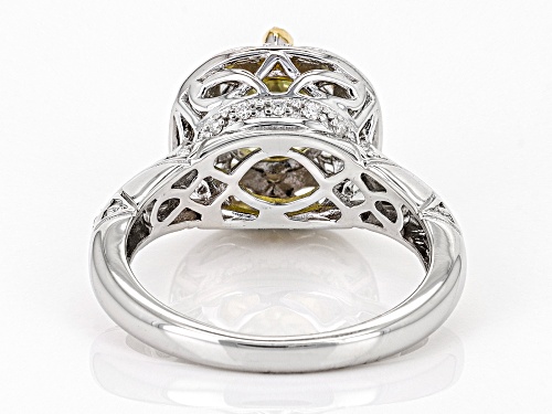 Pre-Owned MOISSANITE FIRE® & YELLOW MOISSANITE 2.20CTW DEW ROUND BRILLIANT PLATINEVE® RING - Size 8