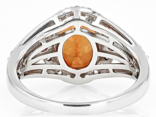 Pre-Owned 2.32ct Oval Red Labradorite, 0.97ctw Vermelho Garnet™ And White Zircon Rhodium Over Silver - Size 6